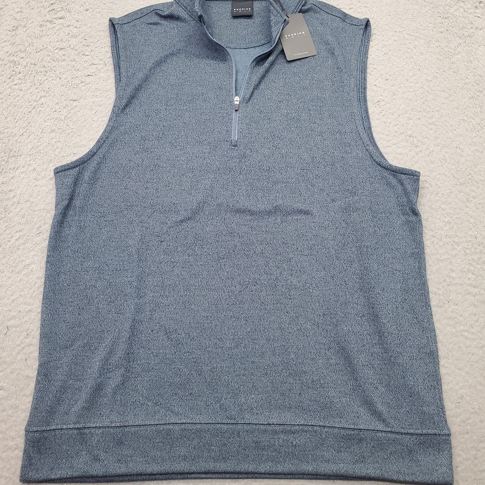 Dunning Fragment Golf 1/4 Zip Vest Mens M Blue Performance Stretch D7F22V962